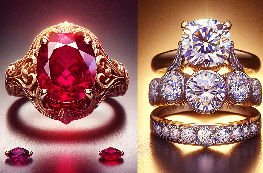 How do ruby and diamond engagement rings stand out from classic designs?