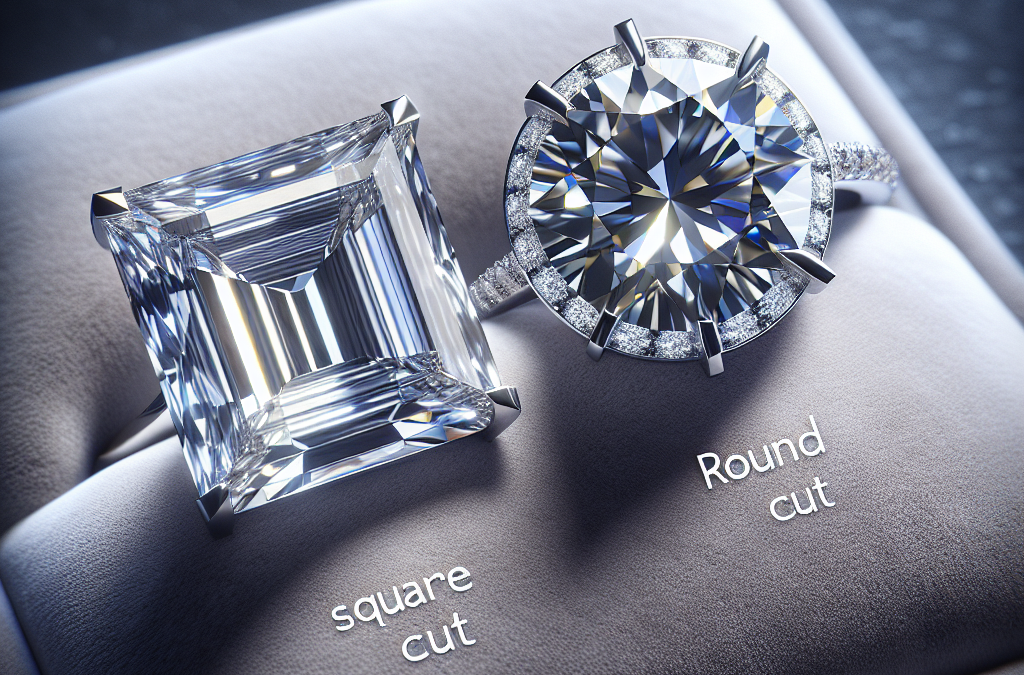 How do square diamond engagement rings compare to round cuts?
