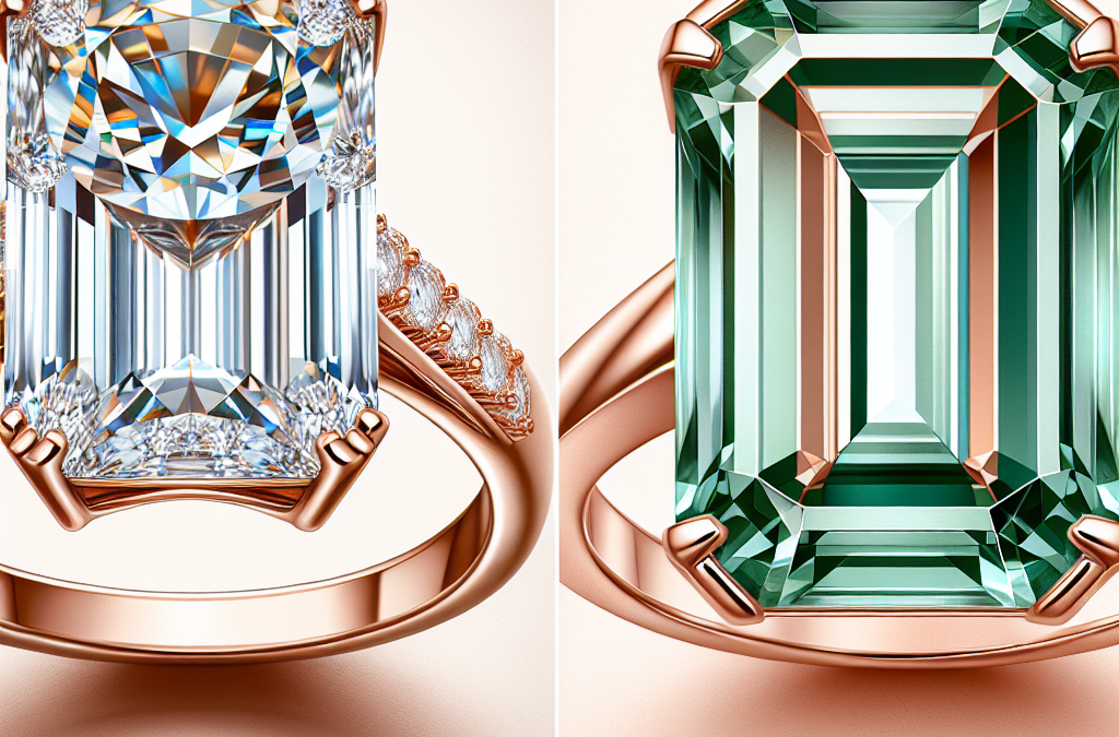 How does a radiant cut engagement ring compare to an emerald cut?