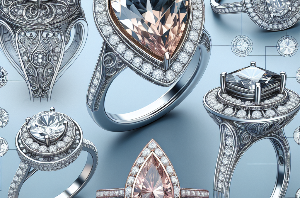 What are design ideas for salt and pepper diamond engagement rings?