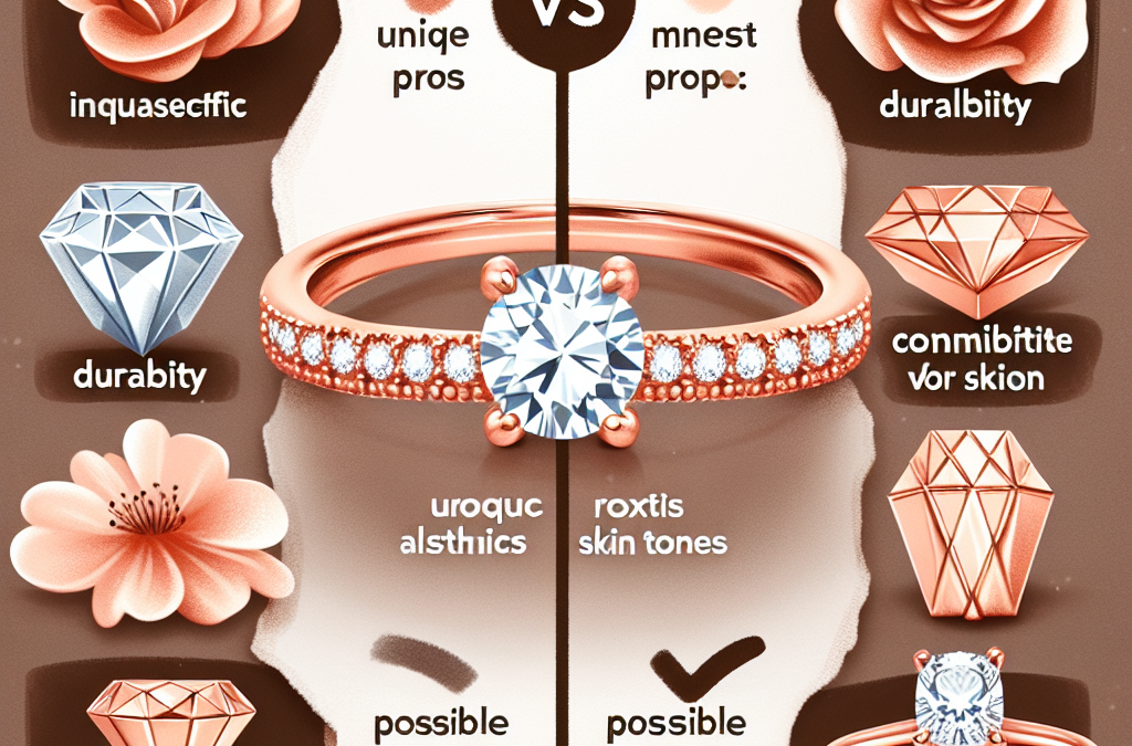 What are the pros and cons of rose gold engagement rings with diamonds?