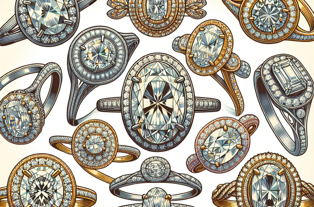 What design features are seen in oval cut diamond engagement rings?