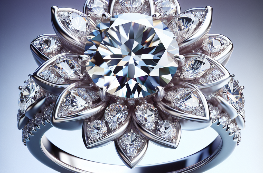 What is a diamond flower engagement ring design?