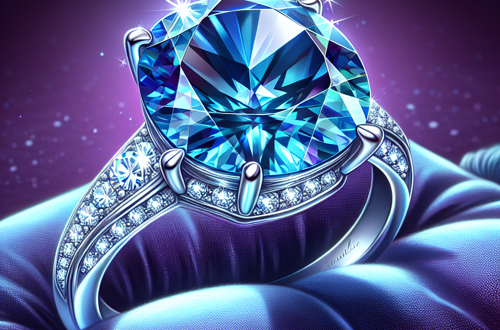 Why are blue diamond engagement rings considered rare and special?
