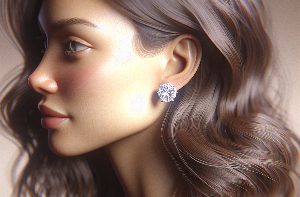 How do 2 carat diamond stud earrings look on the ear?