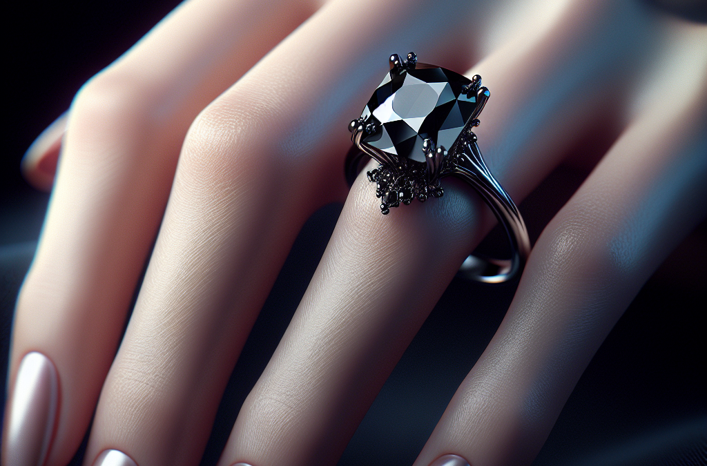 How does a black diamond engagement ring look on the hand?