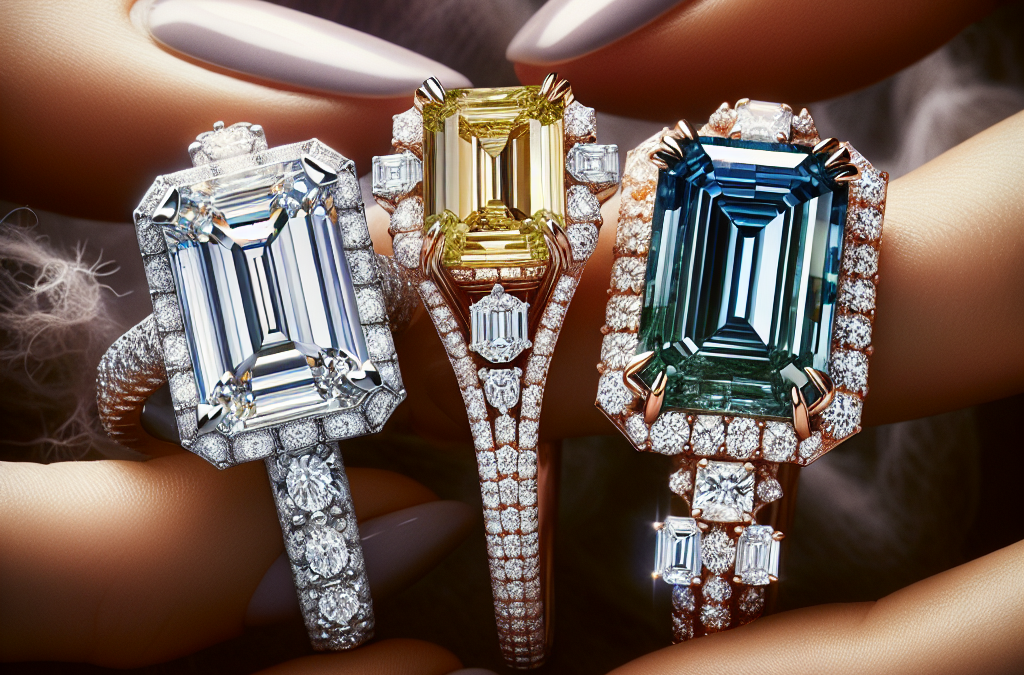 What are emerald diamond cut engagement rings?