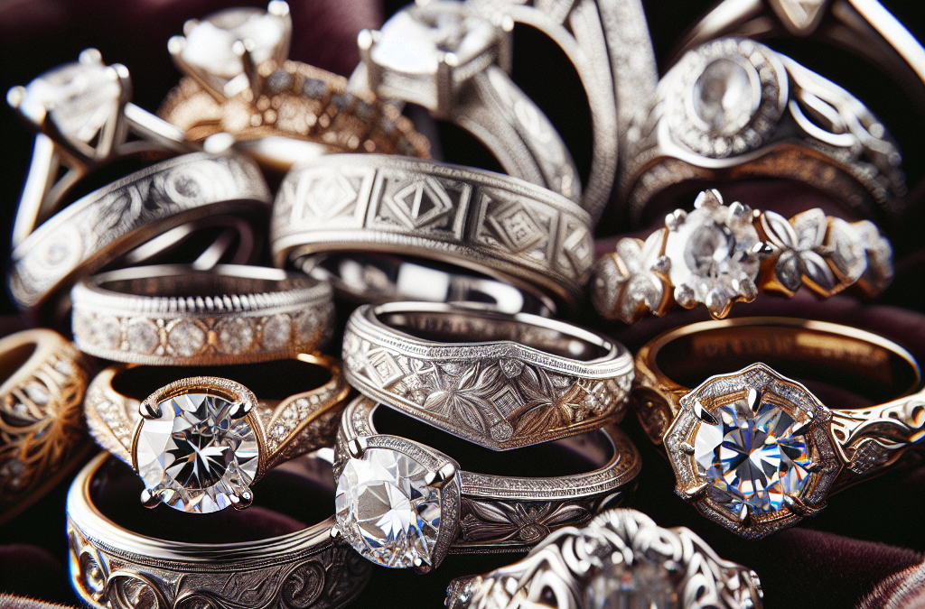 What are engraved diamond engagement rings?