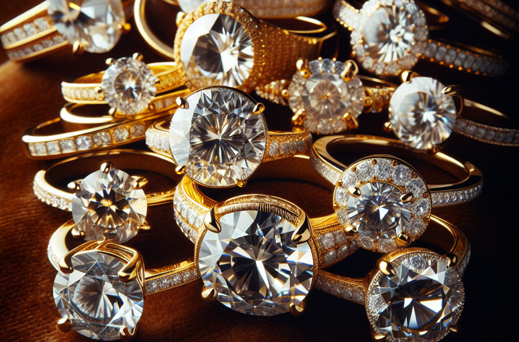 What are yellow gold diamond engagement rings?