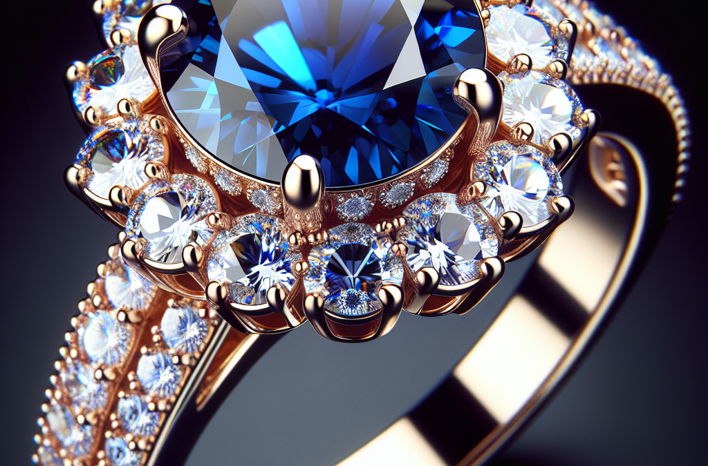 What is a blue sapphire and diamond engagement ring?