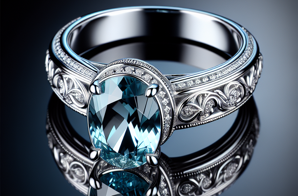 What is a diamond and aquamarine engagement ring?