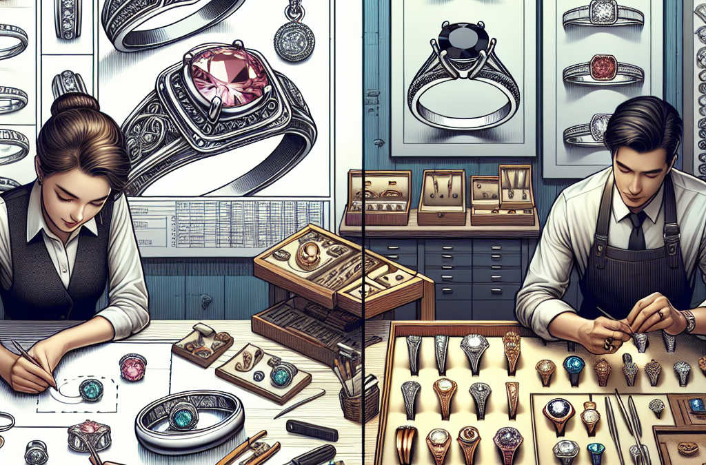How do custom rings differ from ready-made designs?