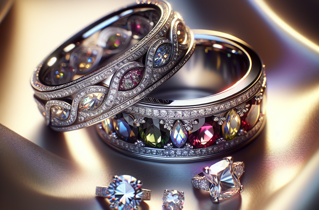 How do gemstone wedding bands pair with diamond rings?