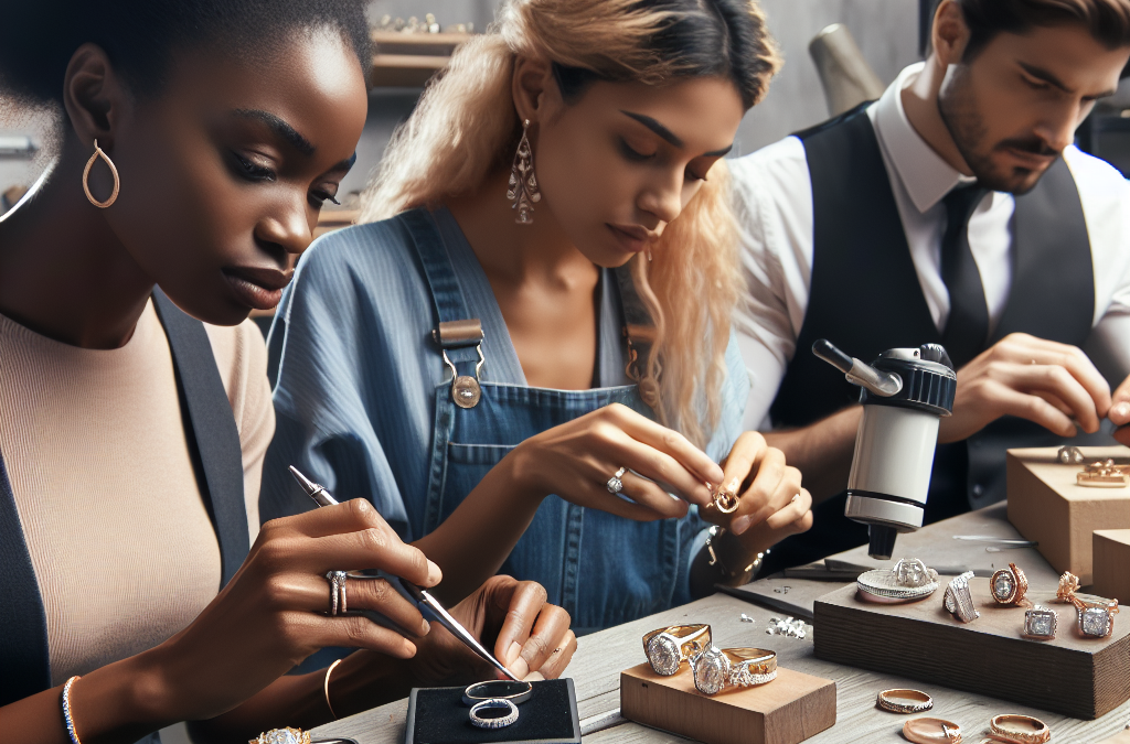 How do jewelers design custom engagement rings with bands?