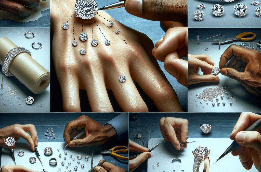 How do jewelers create seamless transitions between center and accent diamonds?