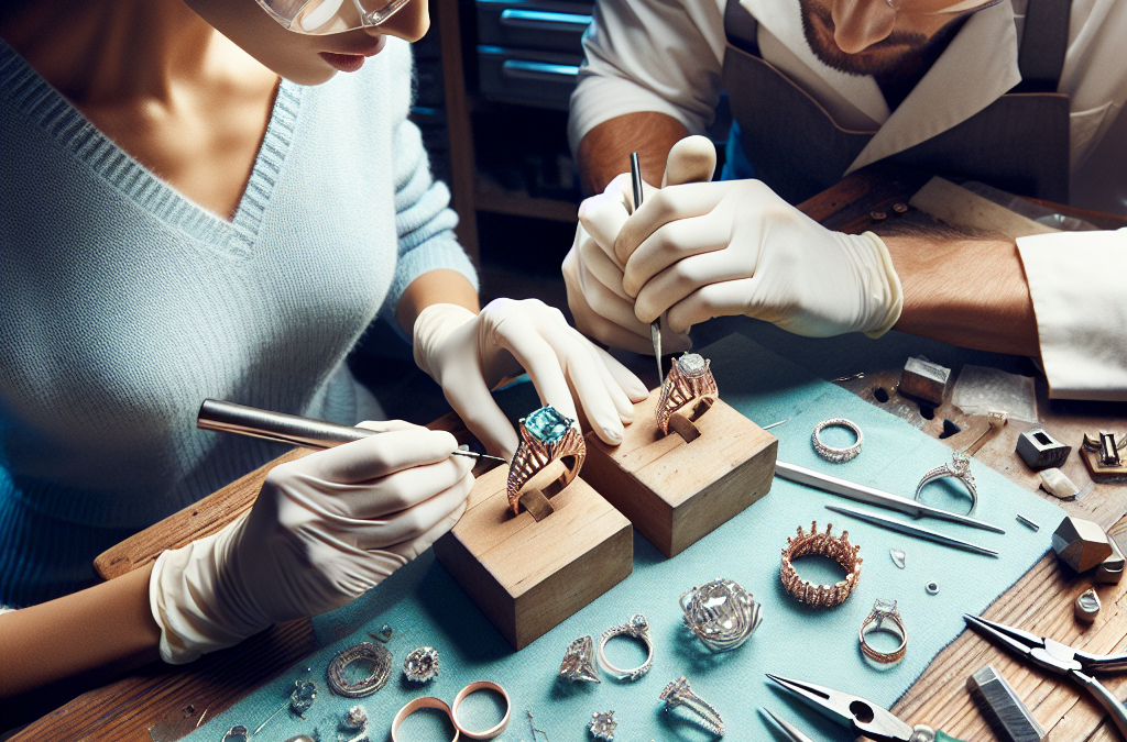 How do jewelers prevent twisting or shifting in asymmetric engagement rings?