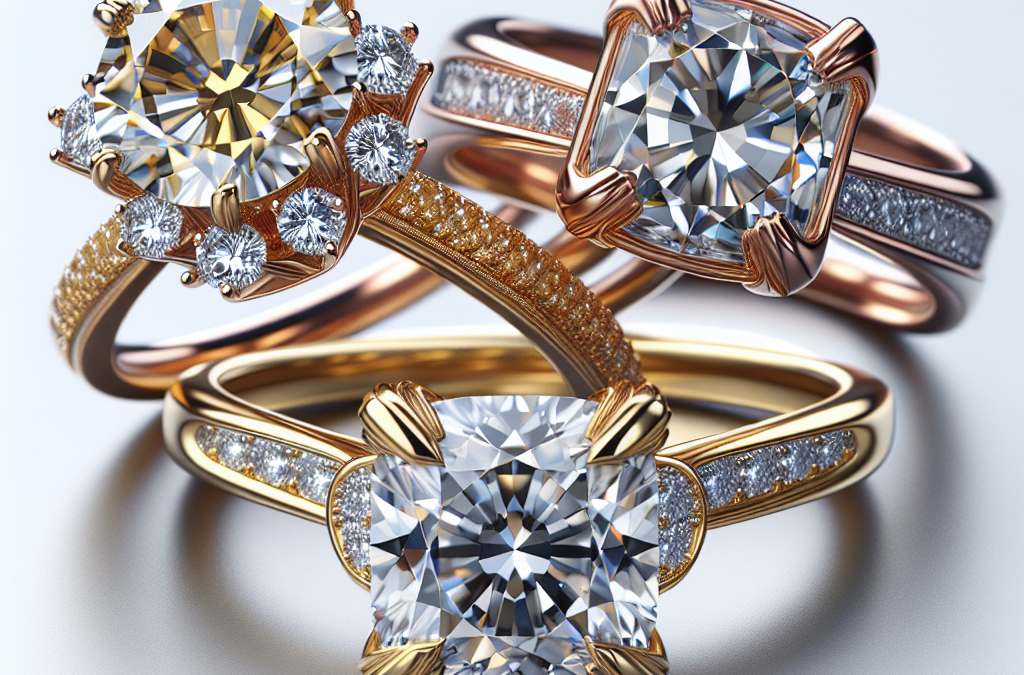 How does metal type influence the appearance of diamonds in rings?