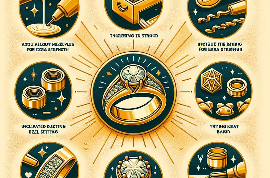 What design techniques enhance durability in high-karat gold rings?