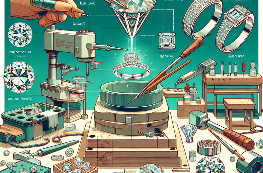 What methods are used to ensure diamond clarity is showcased in rings?