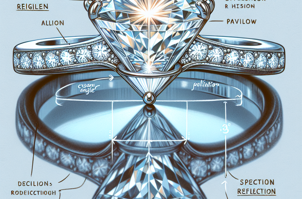 What role does crown angle play in light reflection within engagement rings?