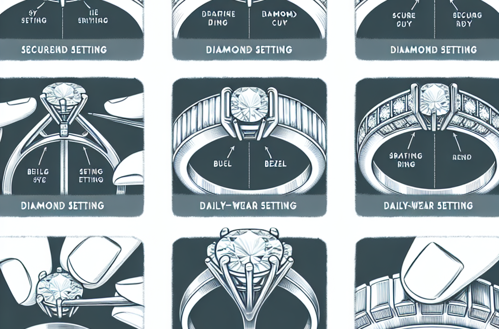 What setting styles maximize diamond protection in daily-wear rings?